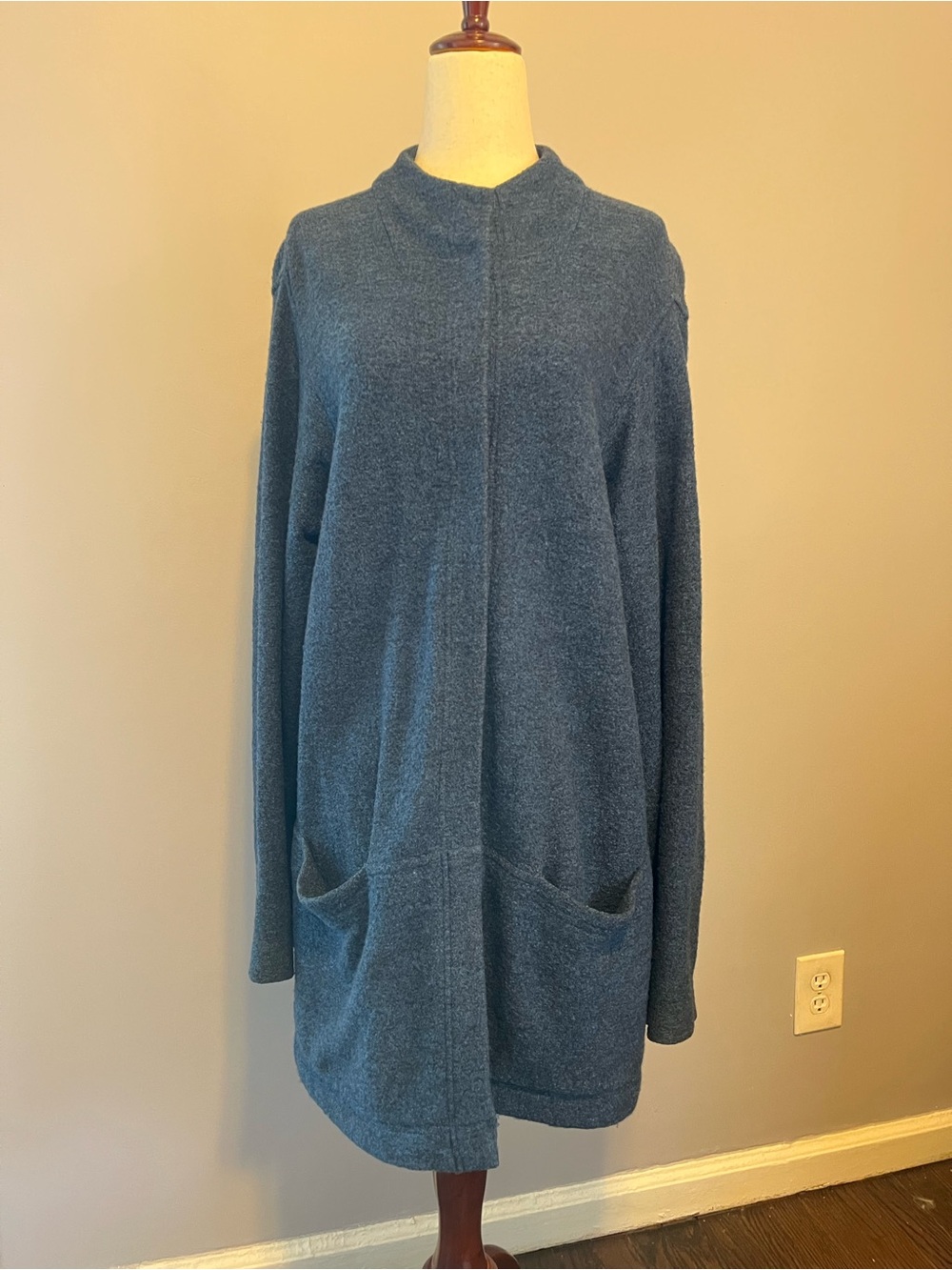 J. Jill Teal Blue Open-Front Cozy Cardigan